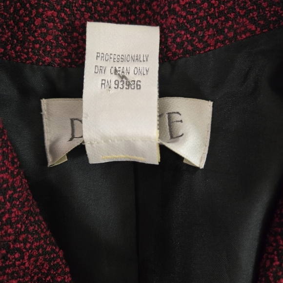 RETRO PETITE SOPHISTICATE Red Tweed three button blazer Size 10 - Picture 7 of 8